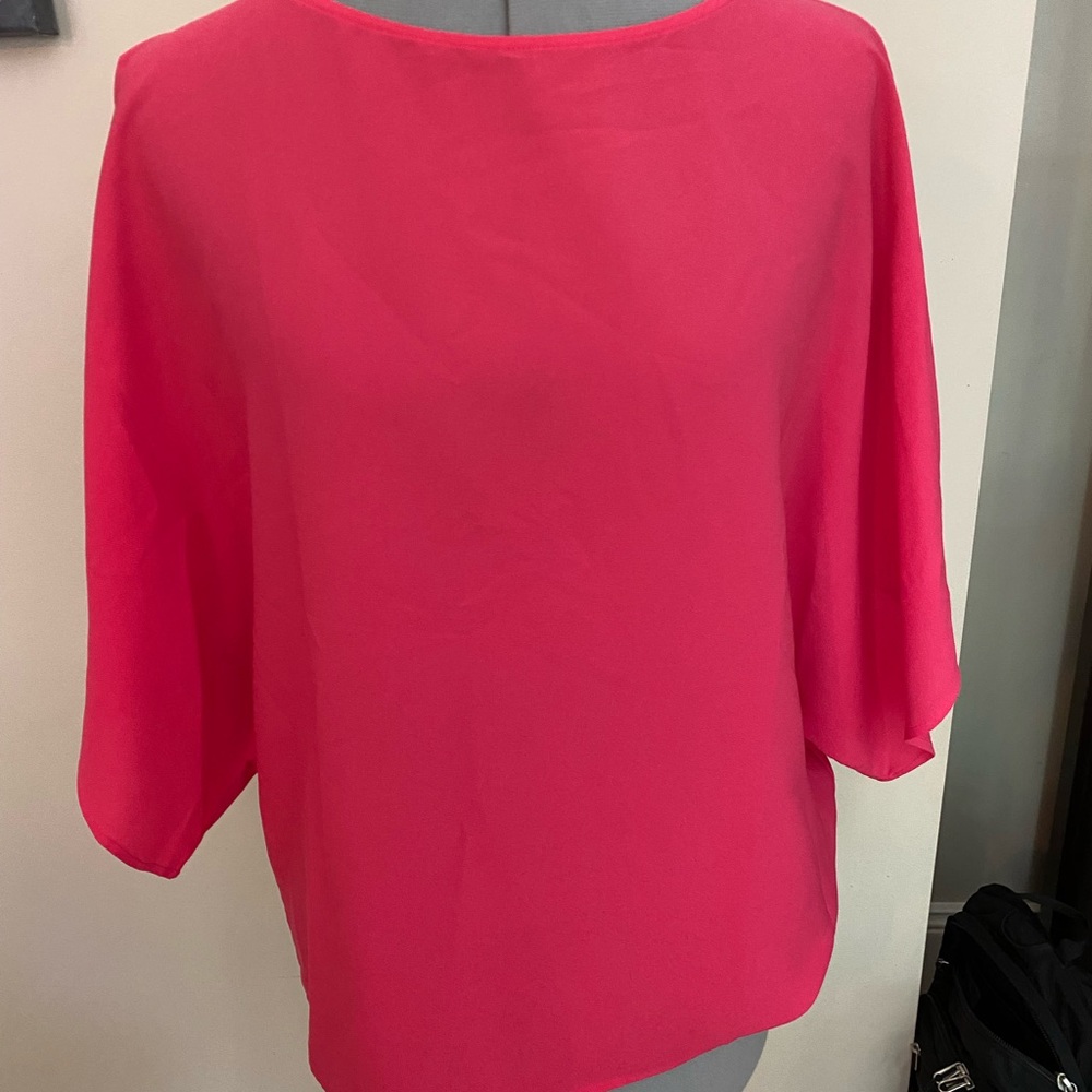 Excellent Condition Hot Pink Drapey-Sleeved Blouse